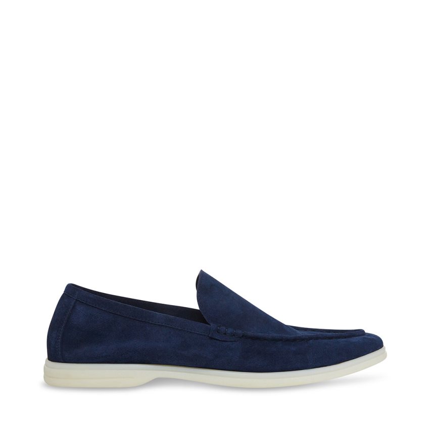 Blue Steve Madden Larken Suede Men\'s Loafers | PH 4283M16B